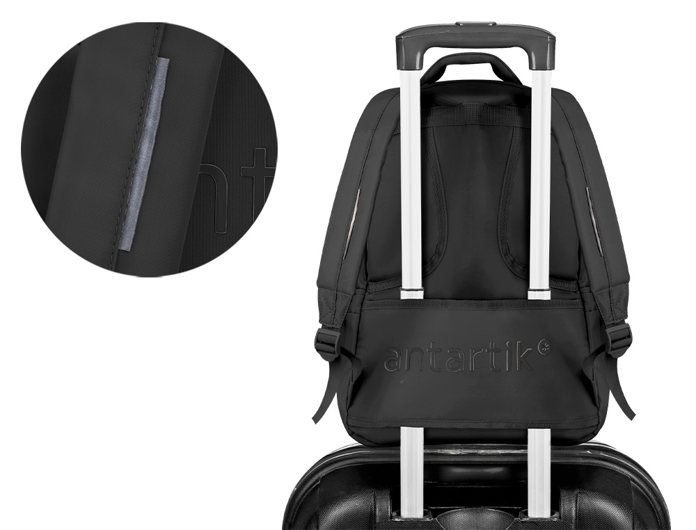 Antartik multi-pocket school backpack, black color. ( Imagem 4 de 11 ) - Preview