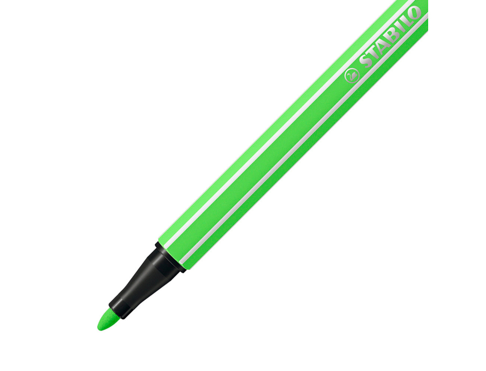 Marcador stabilo aguarelavel pen 68 verde neon 1 mm (10 unidades) ( Imagem 2 de 6 ) - Preview