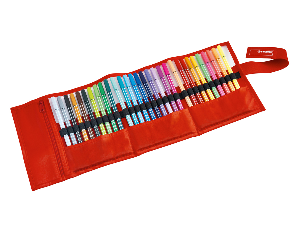 Marcador stabilo ponta de fibra pen 68 estojo rollerset de 30 cores sortidas ( Imagem 2 de 8 ) - Preview