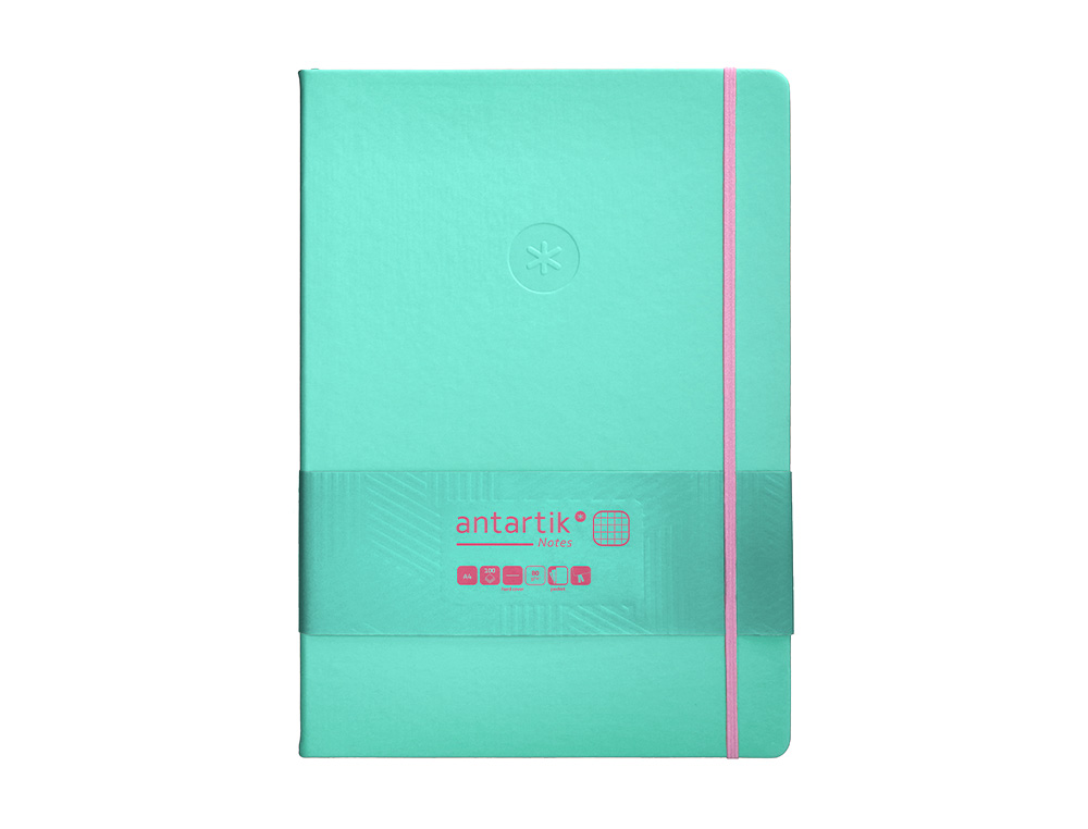 Caderno com elastico antartik capa dura a4 folhas quadricula rosa e turquesa 100 folhas 80 gr fsc ( Imagem 2 de 10 ) - Preview