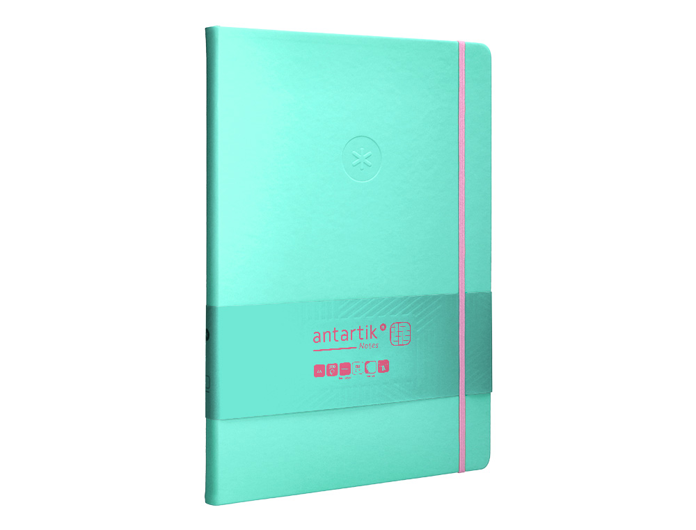 Caderno com elastico antartik capa dura a4 folhas quadricula rosa e turquesa 100 folhas 80 gr fsc ( Imagem 5 de 10 ) - Preview