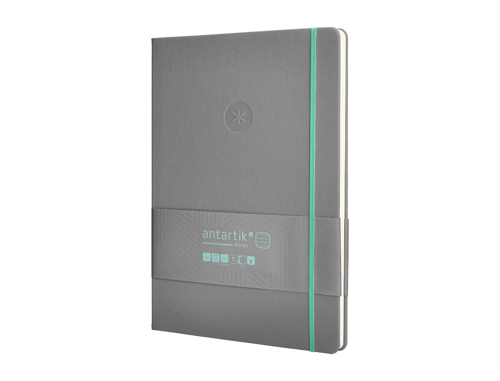 Caderno com elastico antartik capa dura a4 folhas linhas cinza e turquesa 100 folhas 80 gr fsc ( Imagem 4 de 10 ) - Preview