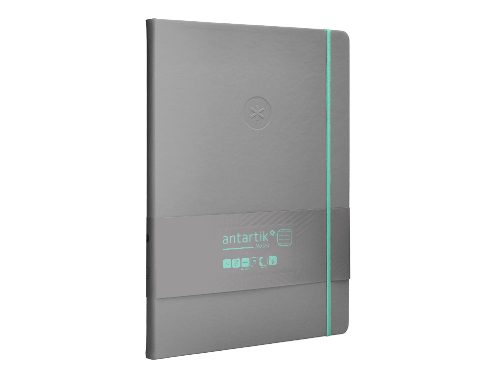 Caderno com elastico antartik capa dura a4 folhas linhas cinza e turquesa 100 folhas 80 gr fsc ( Imagem 5 de 10 ) - Preview