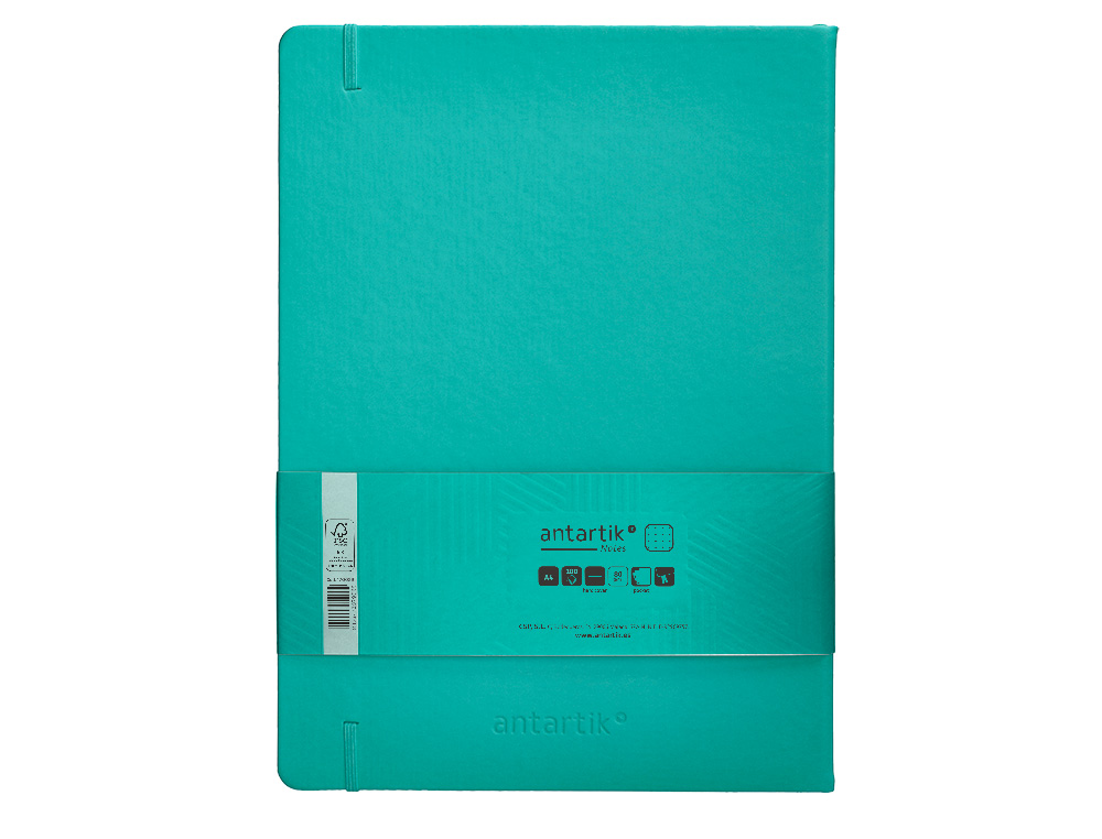 Caderno com elastico antartik capa dura a4 folhas pontos turquesa 100 folhas 80 gr fsc ( Imagem 3 de 10 ) - Preview