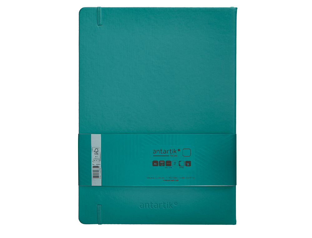 Caderno com elastico antartik capa dura a4 folhas lisas verde agua-marinha 100 folhas 80 gr fsc ( Imagem 3 de 10 ) - Preview