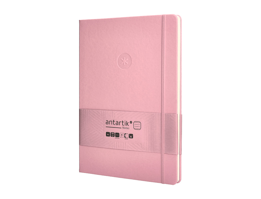 Caderno com elastico antartik capa dura a4 folhas linhas rosa pastel 100 folhas 80 gr fsc ( Imagem 4 de 10 ) - Preview