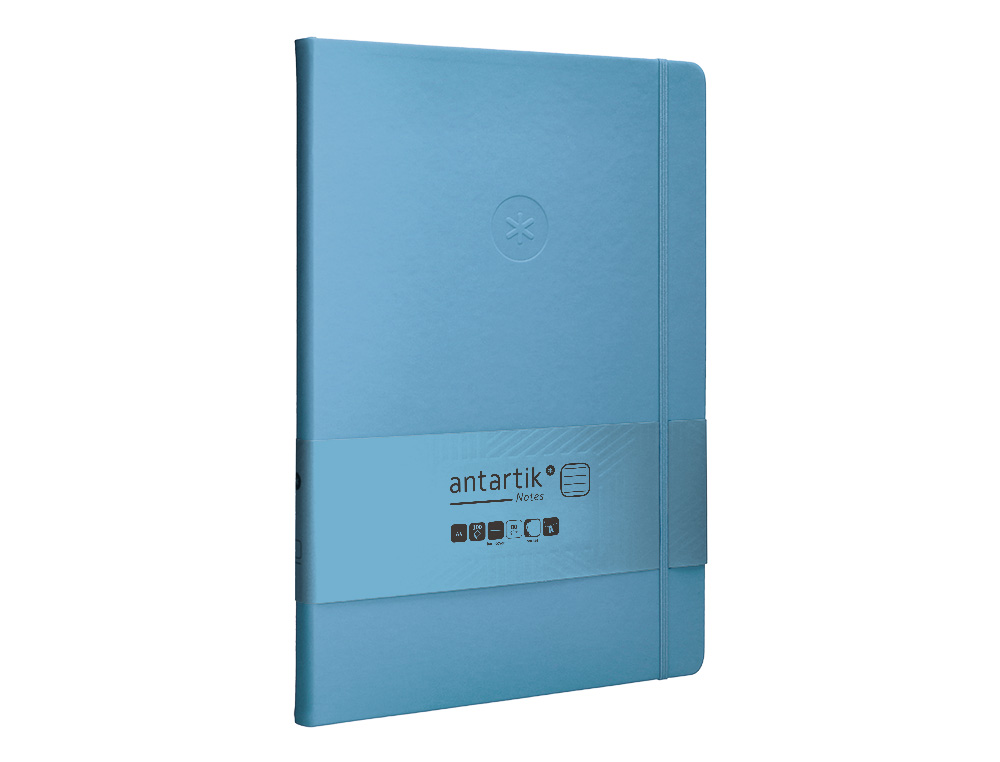 Antartik hardcover notebook with elastic closure, A4 size, light blue lined paper, 100 sheets, 80 gsm, FSC brand. ( Imagem 5 de 10 ) - Preview