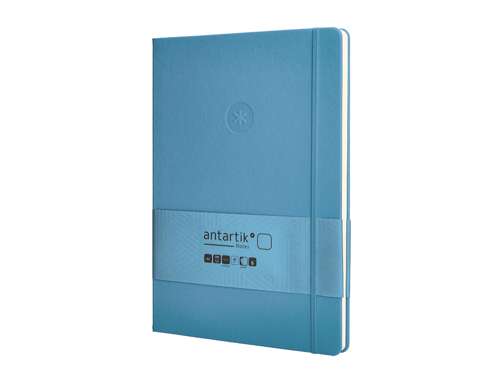 Caderno com elastico antartik capa dura a4 folhas lisas azul claro 100 folhas 80 gr fsc ( Imagem 4 de 10 ) - Preview