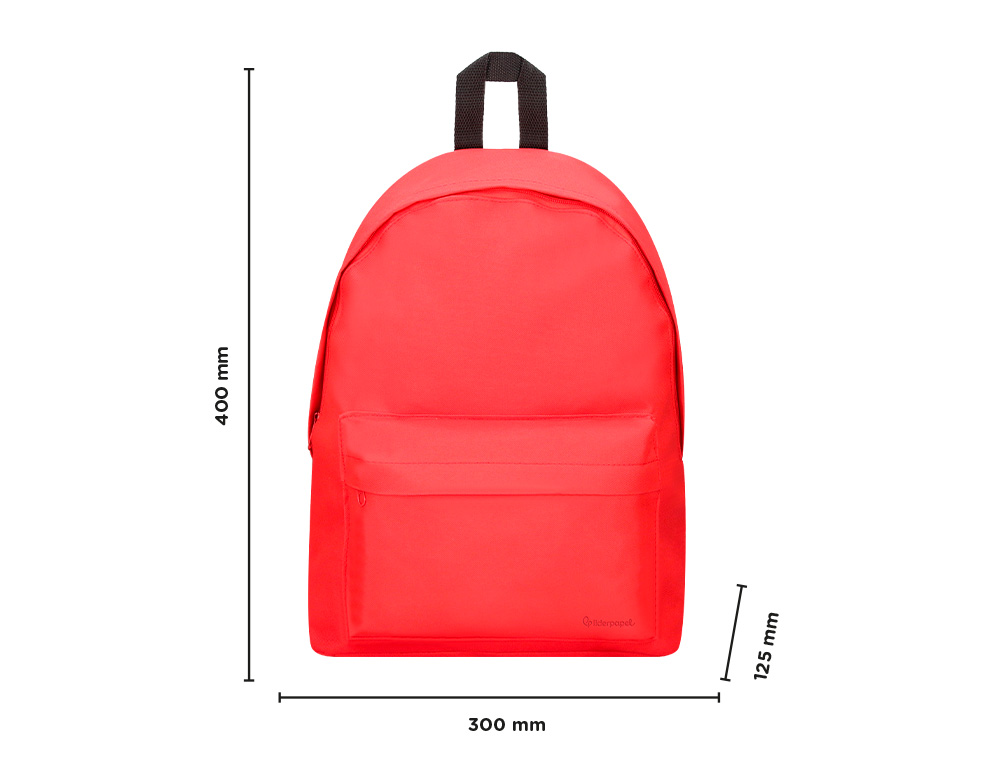 Mochila escolar liderpapel cor vermelho 400x125x300 mm ( Imagem 2 de 8 ) - Preview