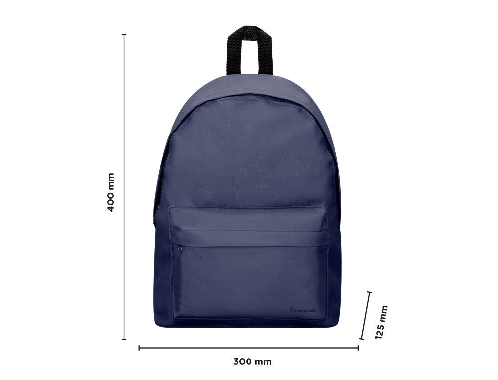 Liderpapel school backpack, navy blue, 400x125x300 mm ( Imagem 2 de 8 ) - Preview