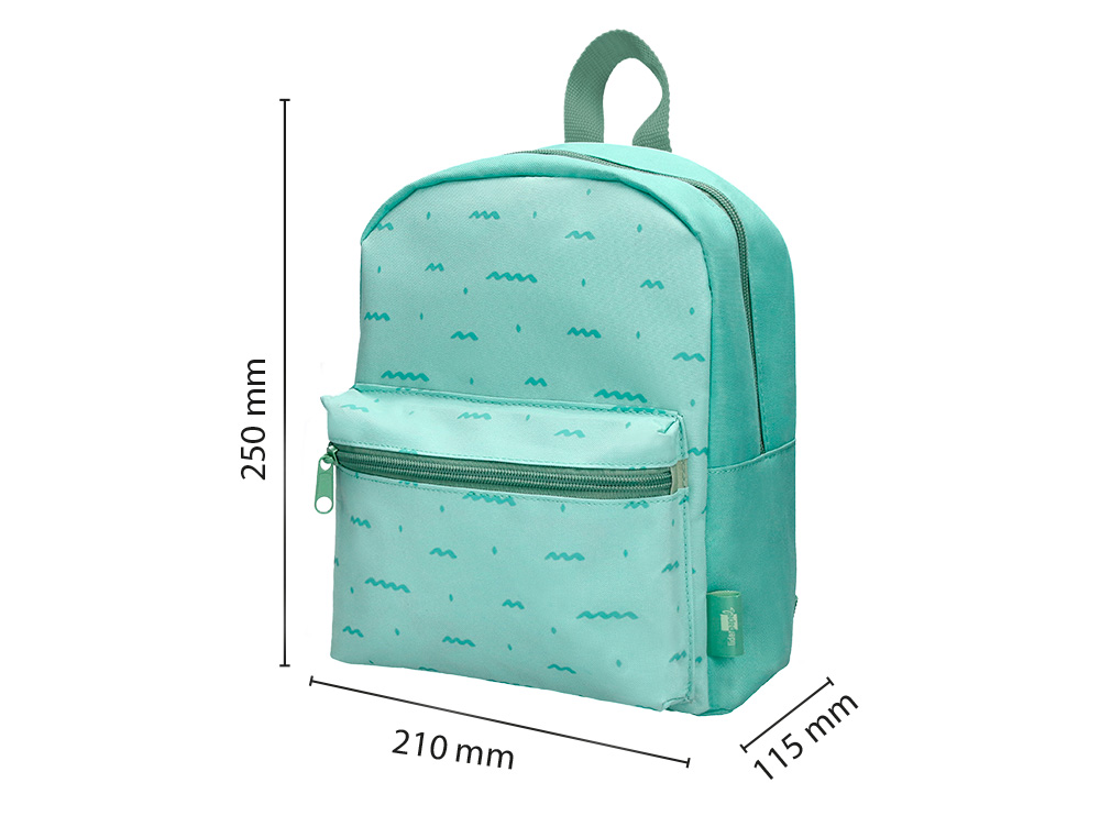 Mochila preescolar liderpapel mochila infantil desenho verde 210x115x250 mm ( Imagem 2 de 13 ) - Preview