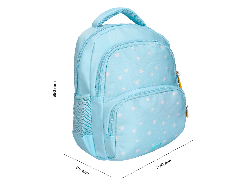 Mochila escolar liderpapel multibolso infantil desenho flores 350x110x270 mm ( Imagem 2 de 17 ) - Preview