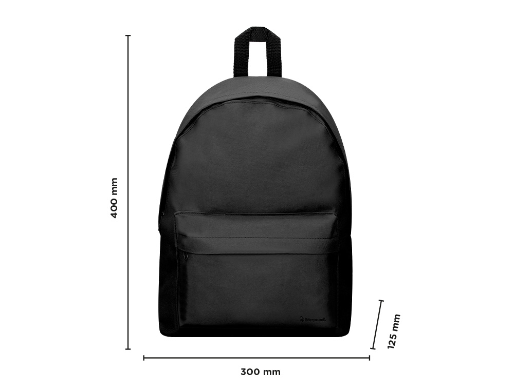 Mochila escolar liderpapel cor preto 400x125x300 mm ( Imagem 2 de 8 ) - Preview