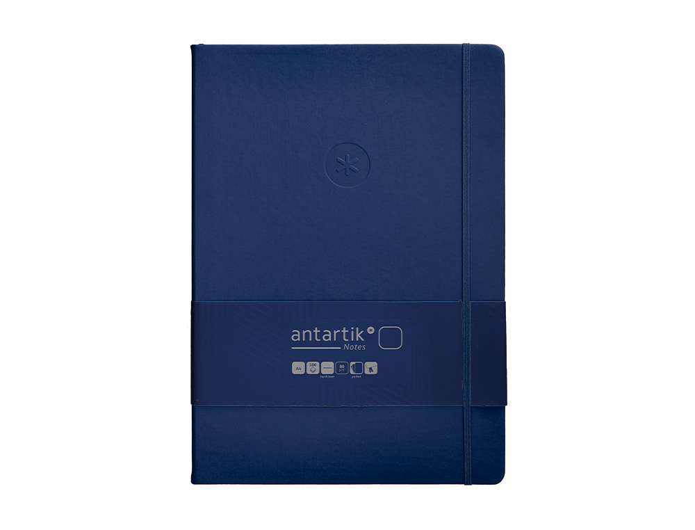 Caderno com elastico antartik capa dura a4 folhas lisas azul marinho 100 folhas 80 gr fsc ( Imagem 2 de 10 ) - Preview