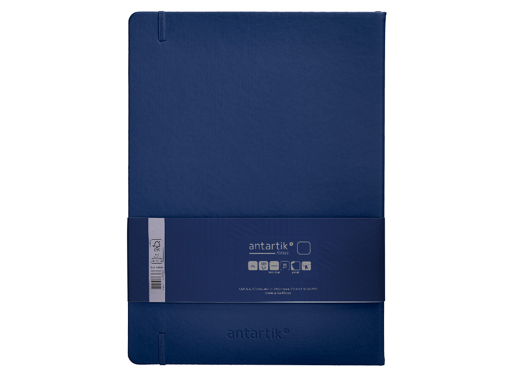 Caderno com elastico antartik capa dura a4 folhas lisas azul marinho 100 folhas 80 gr fsc ( Imagem 3 de 10 ) - Preview