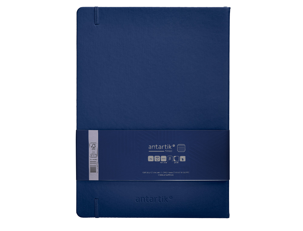 Caderno com elastico antartik capa dura a4 folhas linhas azul marinho 100 folhas 80 gr fsc ( Imagem 3 de 10 ) - Preview