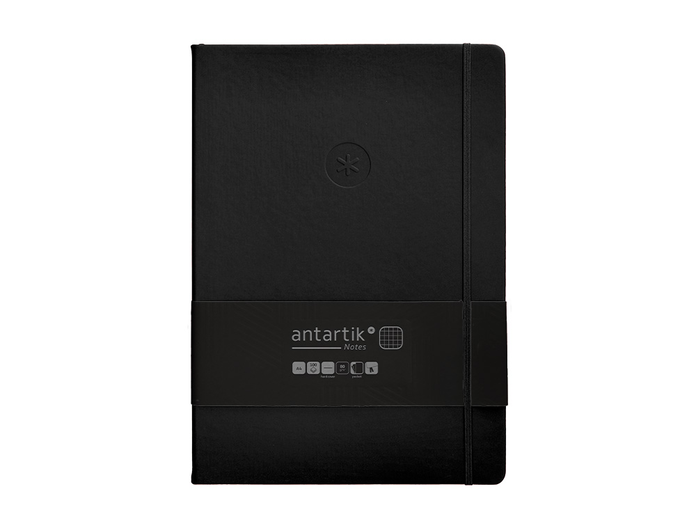 Caderno com elastico antartik capa dura a4 folhas quadricula preto 100 folhas 80 gr fsc ( Imagem 2 de 10 ) - Preview
