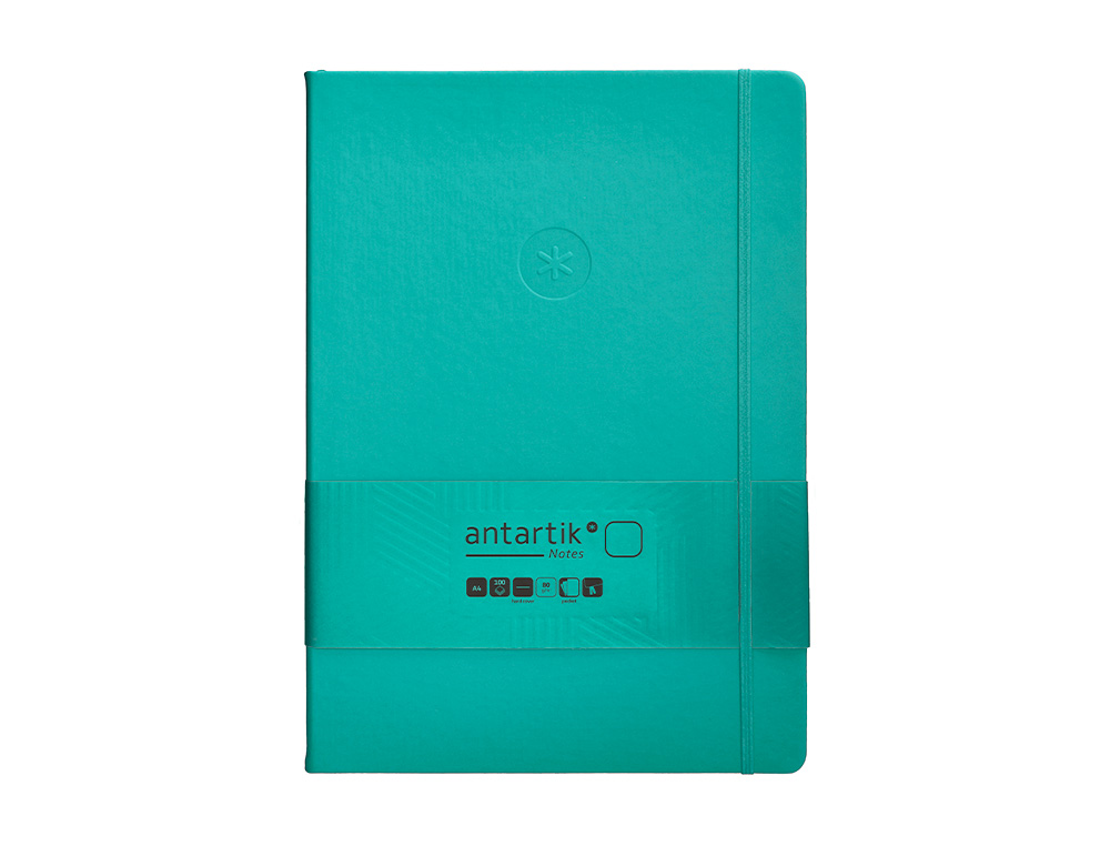 Caderno com elastico antartik capa dura a4 folhas lisas turquesa 100 folhas 80 gr fsc ( Imagem 2 de 10 ) - Preview