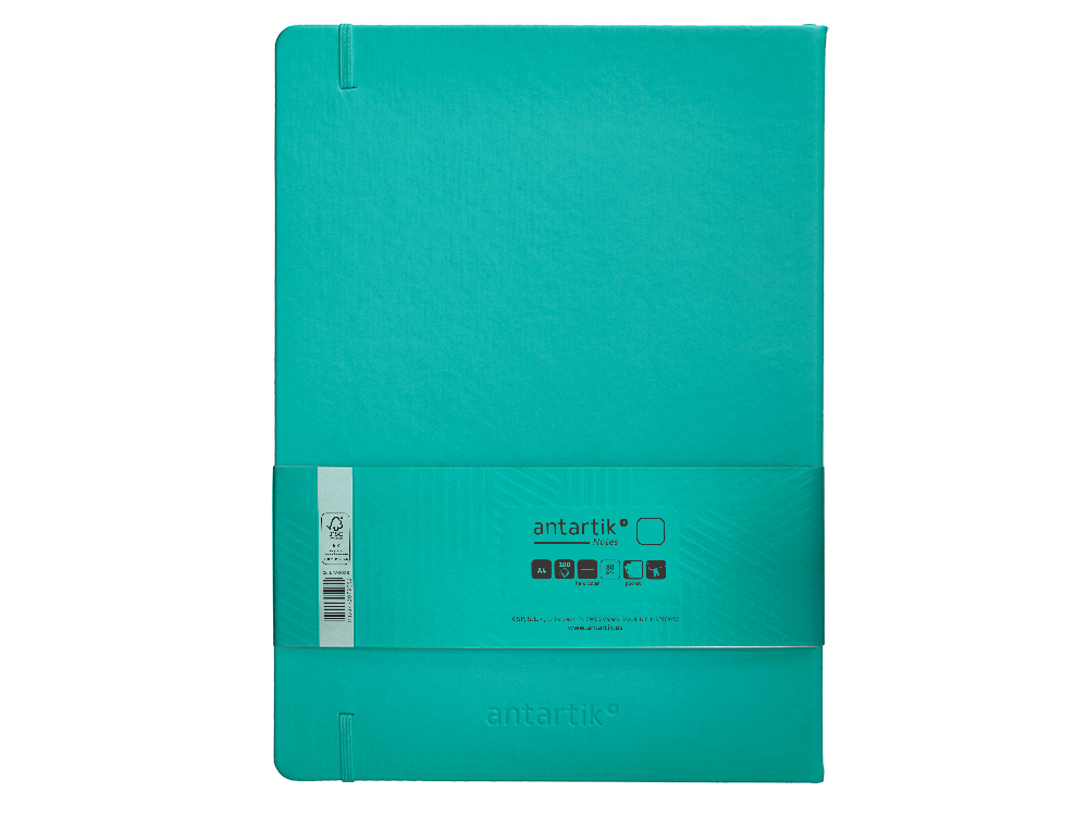 Caderno com elastico antartik capa dura a4 folhas lisas turquesa 100 folhas 80 gr fsc ( Imagem 3 de 10 ) - Preview