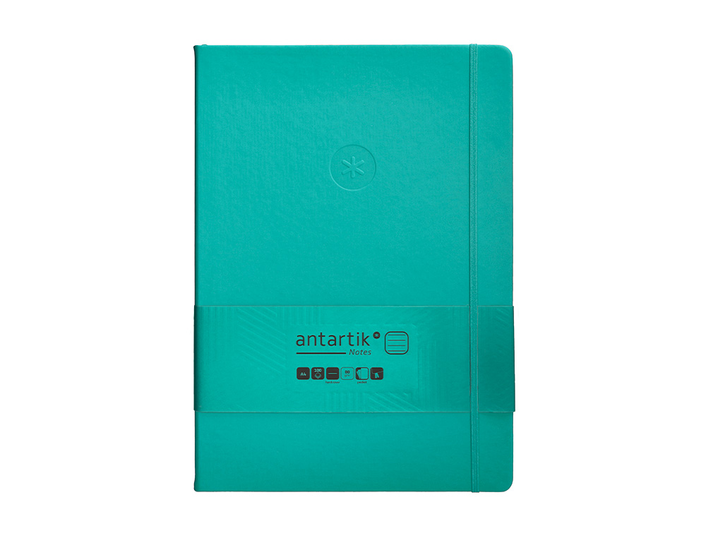 Caderno com elastico antartik capa dura a4 folhas linhas turquesa 100 folhas 80 gr fsc ( Imagem 2 de 10 ) - Preview