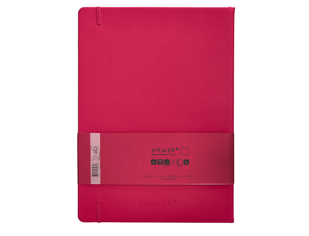 Caderno com elastico antartik capa dura a4 folhas lisas bordeaux 100 folhas 80 gr fsc ( Imagem 3 de 10 ) - Preview
