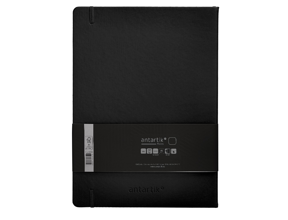 Caderno com elastico antartik capa dura a4 folhas lisas preto 100 folhas 80 gr fsc ( Imagem 3 de 10 ) - Preview