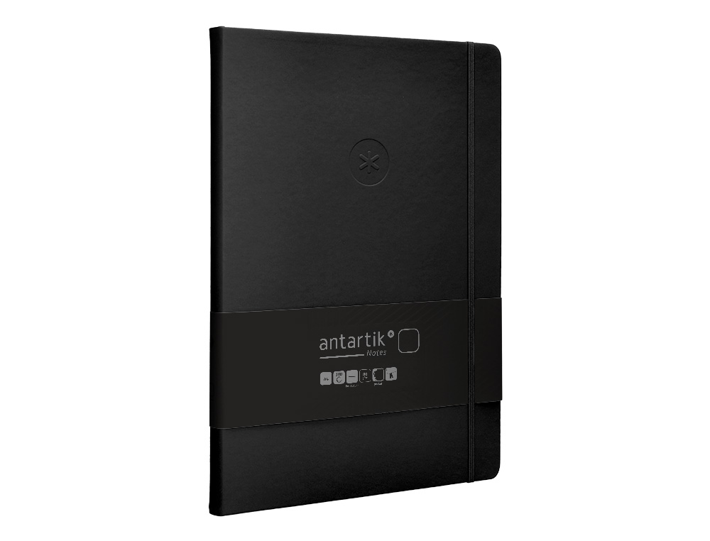 Caderno com elastico antartik capa dura a4 folhas lisas preto 100 folhas 80 gr fsc ( Imagem 5 de 10 ) - Preview
