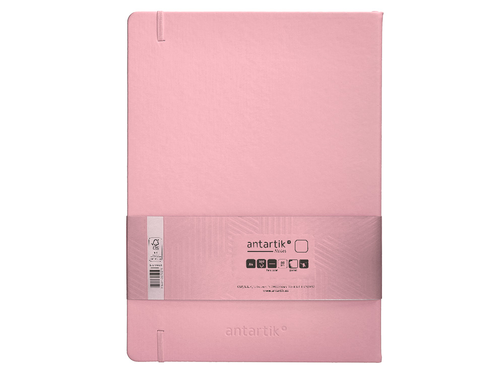 Caderno com elastico antartik capa dura a4 folhas lisas rosa pastel 100 folhas 80 gr fsc ( Imagem 3 de 10 ) - Preview