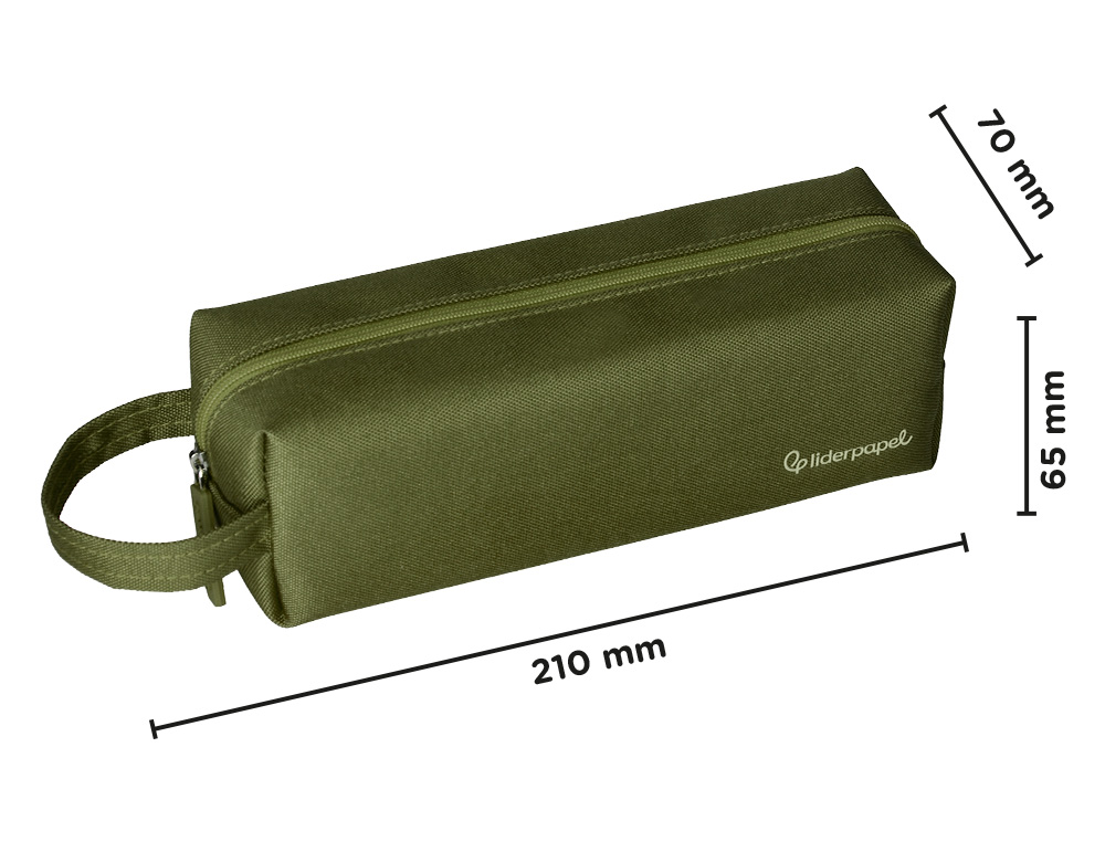 Estojo escolar liderpapel classic retangular com asa 210x70 mm verde militar ( Imagem 2 de 9 ) - Preview
