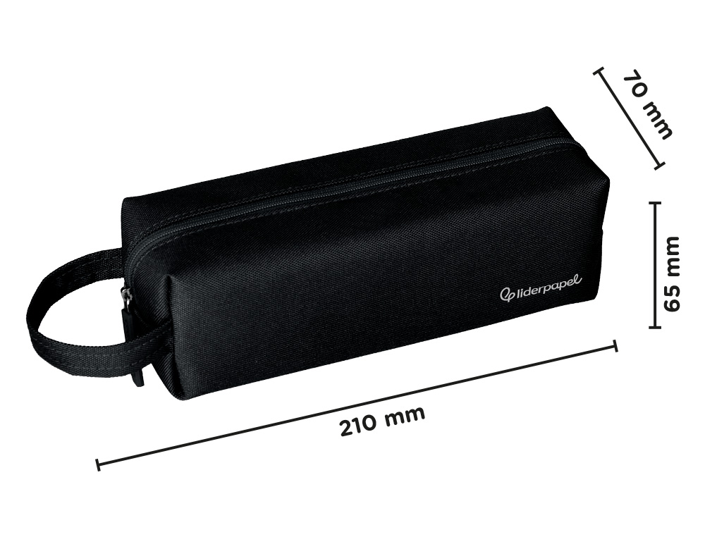 Estojo escolar liderpapel classic retangular com asa 210x70 mm preto ( Imagem 2 de 9 ) - Preview