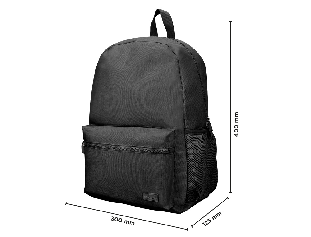 Mochila escolar liderpapel bolso lateral cor preto 400x125x300 mm ( Imagem 2 de 10 ) - Preview