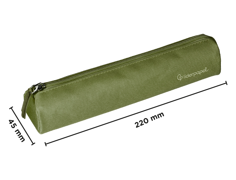 Estojo escolar liderpapel slim cilindrico 220x45 mm verde militar ( Imagem 2 de 9 ) - Preview