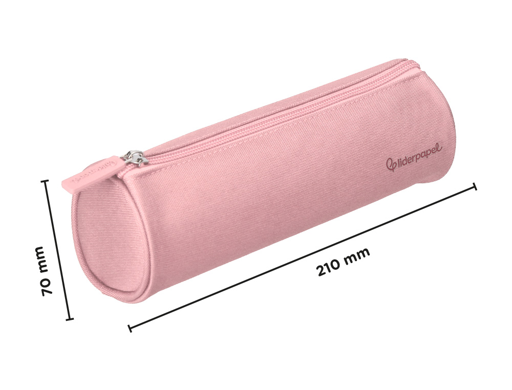 Estojo escolar liderpapel classic cilindrico largo 210x70 mm rosa ( Imagem 2 de 9 ) - Preview