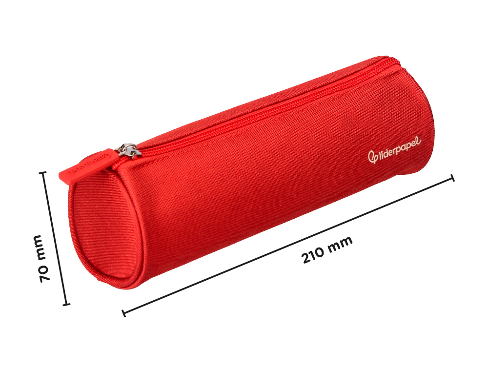 Estojo escolar liderpapel classic cilindrico largo 210x70 mm vermelho ( Imagem 2 de 9 ) - Preview