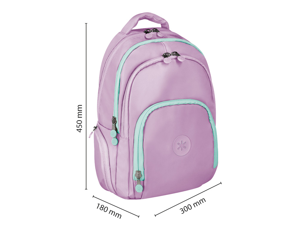 Antarctic multi-pocket school backpack, pink color. ( Imagem 2 de 11 ) - Preview