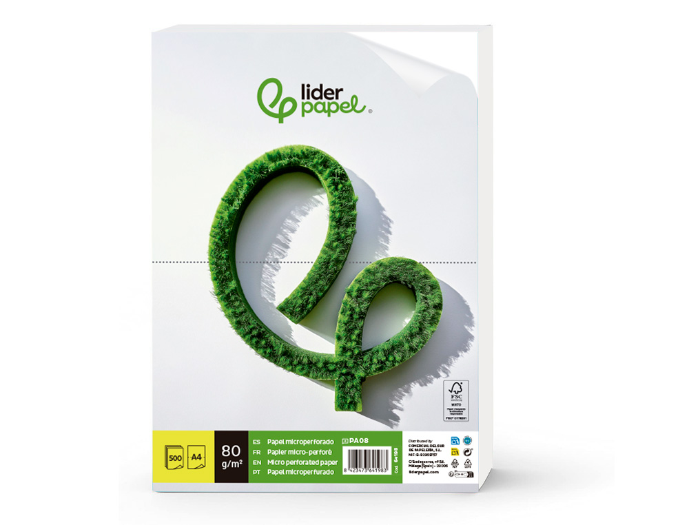 Papel liderpapel din a4 80gr pack de 500 folhas branco microperfurado em duas partes iguais ( Imagem 5 de 17 ) - Preview