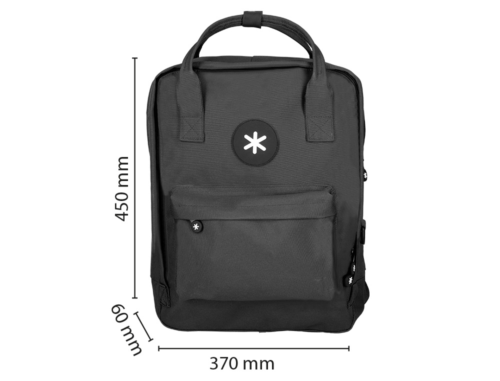 Mochila Escolar Antartik Preto com Bolso Exterior - 270x120x380 cm ( Imagem 2 de 17 ) - Preview