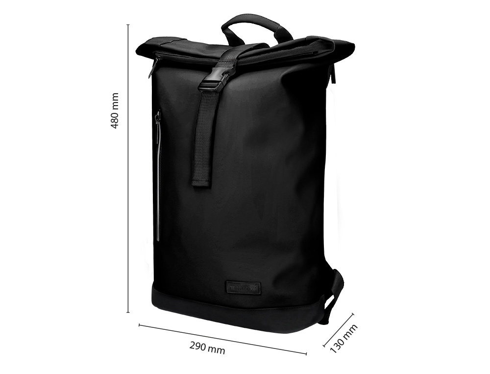 Mochila antartik waterproof enrolavel desenho casual cor preto 480x130x280 mm ( Imagem 3 de 13 ) - Preview