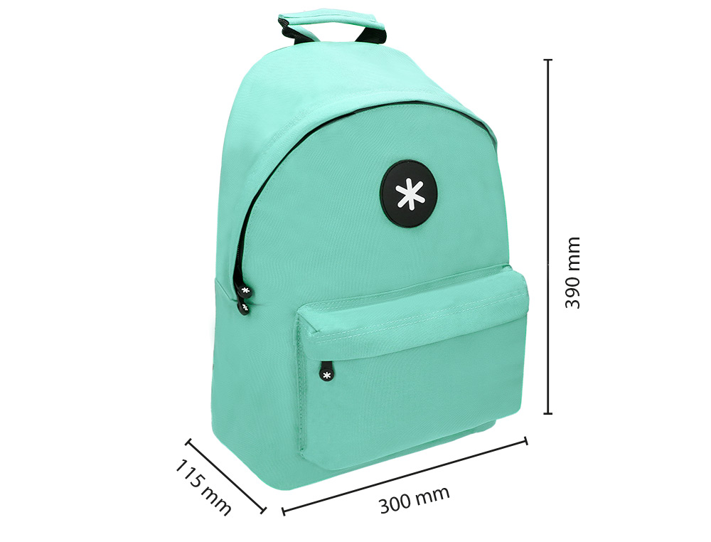 Mochila Para Portatil 14,1/' Antartik Com Pega e Bolsos Com Fecho Cor Verde Menta 310x160x410 mm ( Imagem 2 de 21 ) - Preview