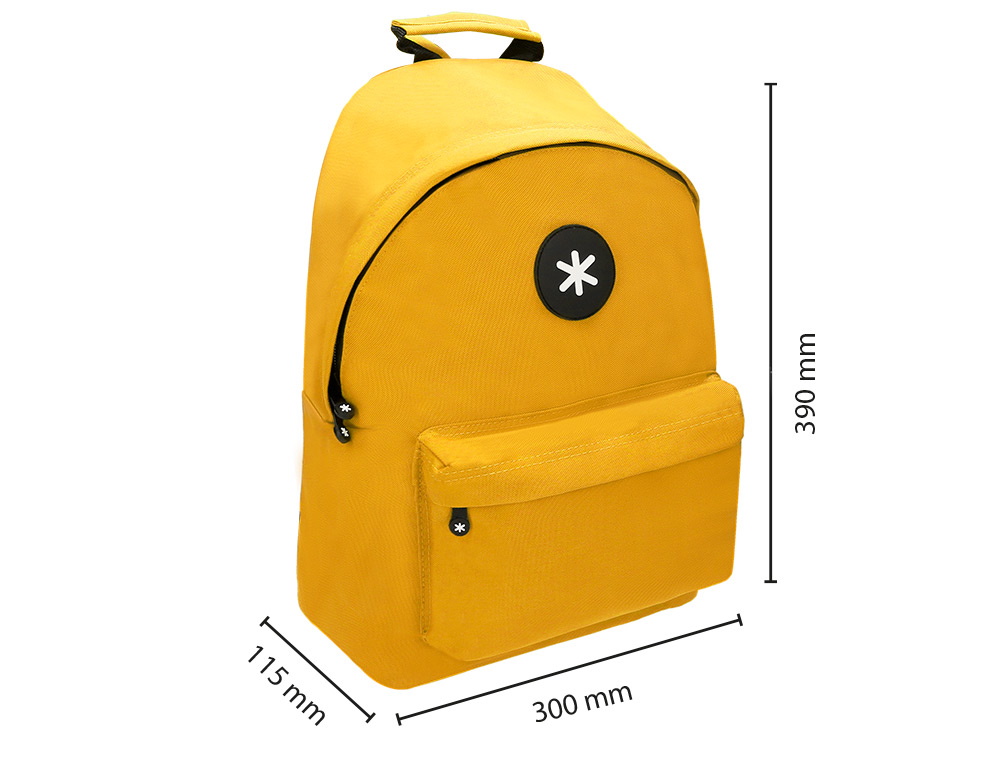 Mochila Para Portatil 14,1/' Antartik Com Pega e Bolsos Com Fecho Cor Mostarda 310x160x410 mm ( Imagem 3 de 21 ) - Preview