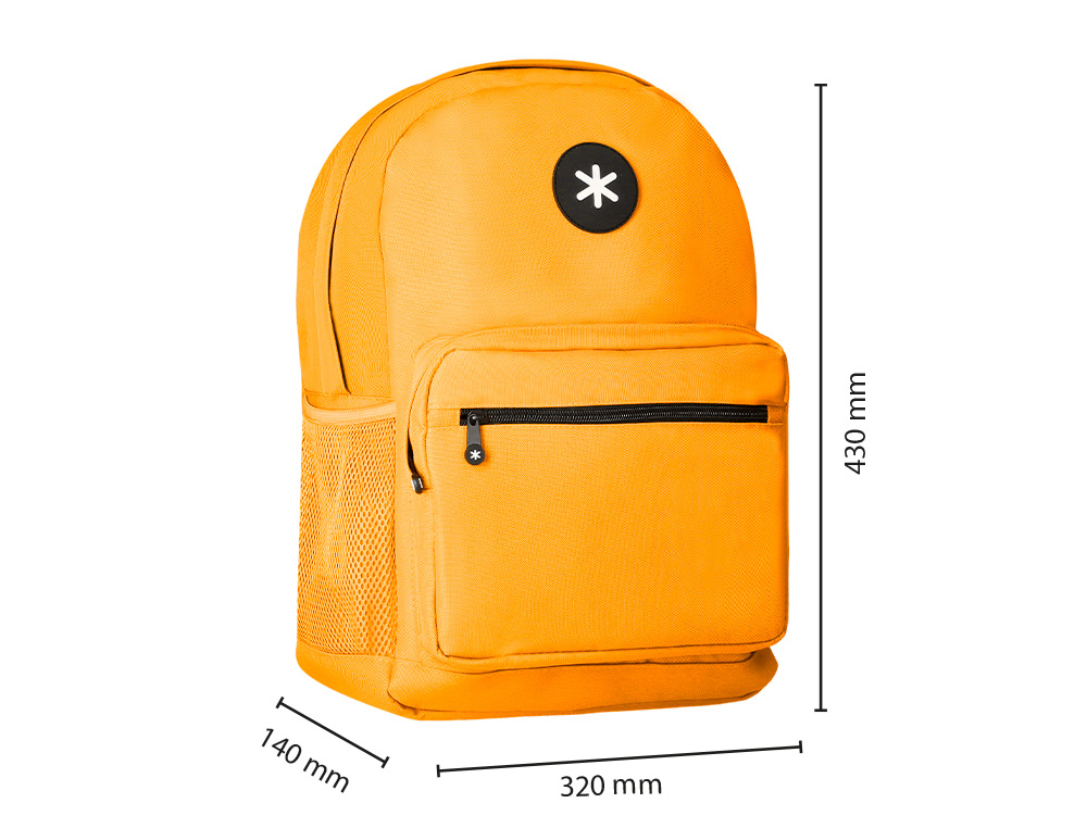 Mochila para portatil 15,6/' antartik com pega e bolso frontal com fecho cor mostarda 320x140x430 mm ( Imagem 3 de 20 ) - Preview
