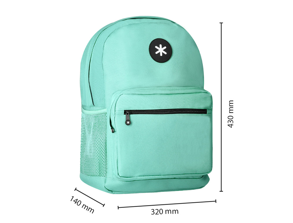 Mochila para portatil 15,6/' antartik com pega e bolso frontal com fecho cor verde menta 320x140x430 mm ( Imagem 2 de 20 ) - Preview
