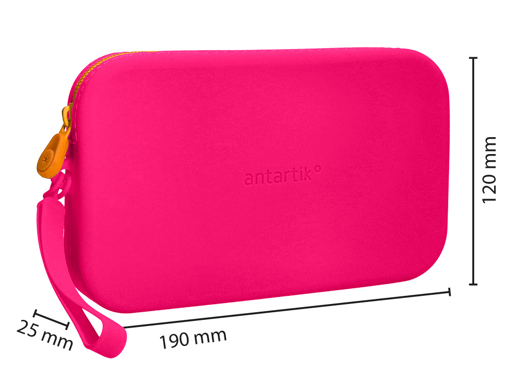 Estojo escolar antartik tropical dive silicone soft retangular 190x120x25 mm rosa fucsia ( Imagem 2 de 10 ) - Preview