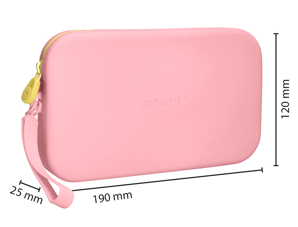 Estojo escolar antartik tropical dive silicone soft retangular 190x120x25 mm rosa chiclete ( Imagem 2 de 10 ) - Preview