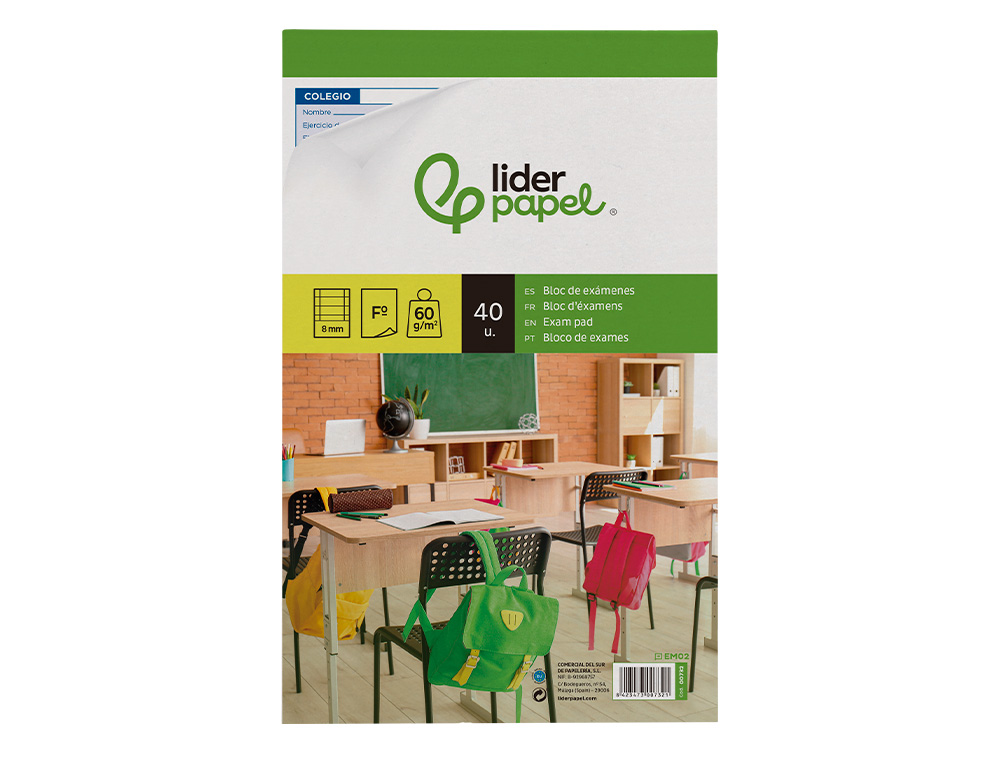 Bloco exames liderpapel horizontal folio 40 folhas 60g/m2 (10 unidades) ( Imagem 2 de 16 ) - Preview