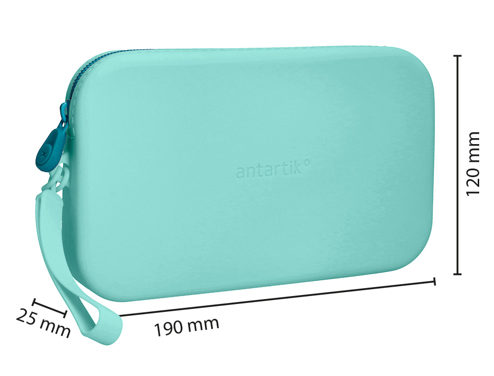 Estojo escolar antartik tropical dive silicone soft retangular 190x120x25 mm menta ( Imagem 2 de 10 ) - Preview