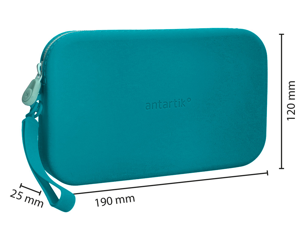 Estojo escolar antartik tropical dive silicone soft retangular 190x120x25 mm azul turquesa ( Imagem 2 de 10 ) - Preview