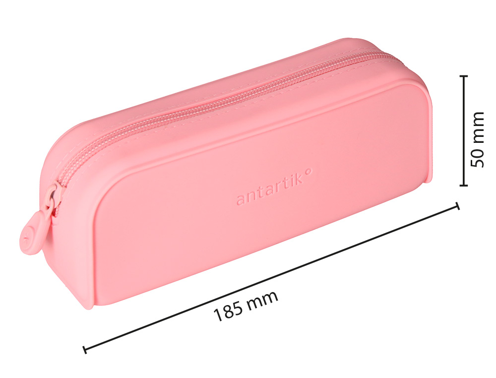 Estojo escolar antartik prisma silicone soft retangular 185x50x75 mm rosa chiclete ( Imagem 2 de 10 ) - Preview