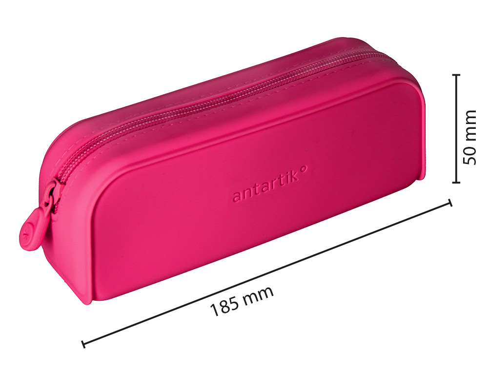 Estojo escolar antartik prisma silicone soft retangular 185x50x75 mm rosa fucsia ( Imagem 2 de 10 ) - Preview