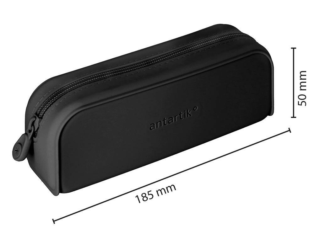 Estojo escolar antartik prisma silicone soft retangular 185x50x75 mm preto ( Imagem 2 de 9 ) - Preview